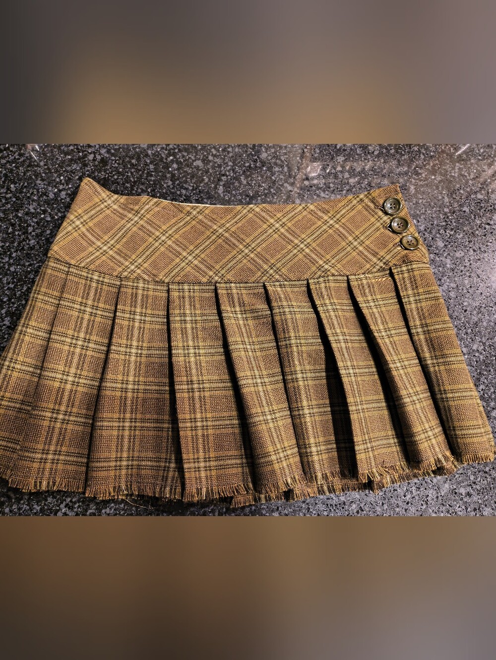 Olive GreenVintage Y2K Plaid Mini Skirt Size 9